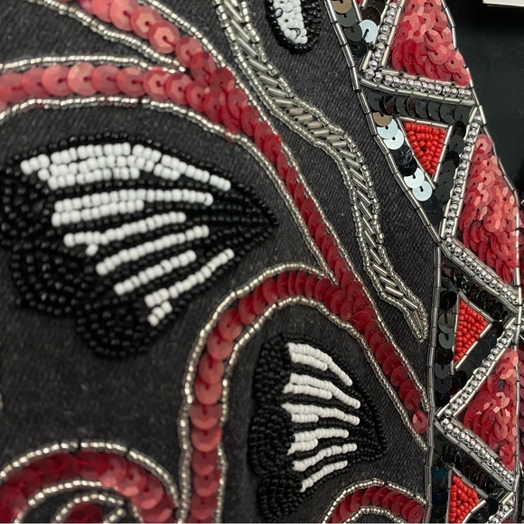 Vintage Sage West sequined beaded vest - NEW - Picture 4 of 5